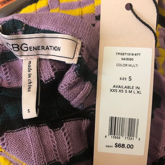 ✨ NWT BCBGeneration crochet wrap stripe crop top - Picture 4 of 6